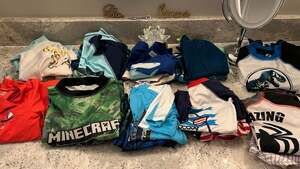 Lot of 10 Boys Swimwear Rash Guard and Trunks Sets (Sizes 3-5)